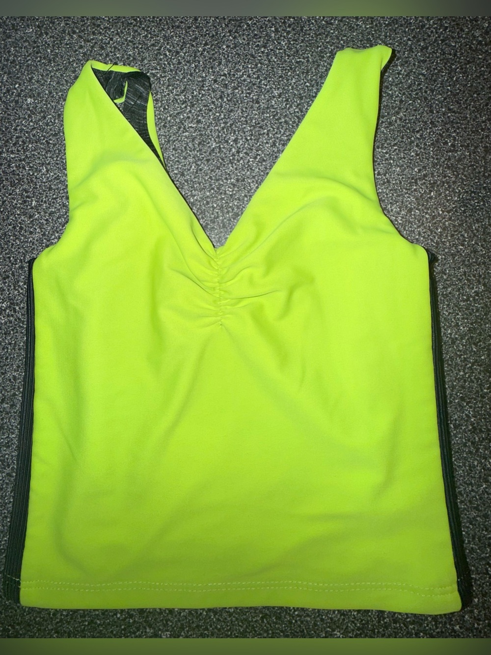 Five Dancewear Neon Green/ Black Dance Top Size Youth Large